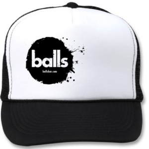 balls trucker hat